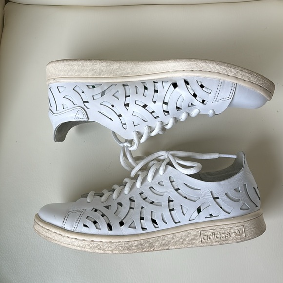Adidas Stan Smith White Cutout Sneakers - Picture 1 of 9